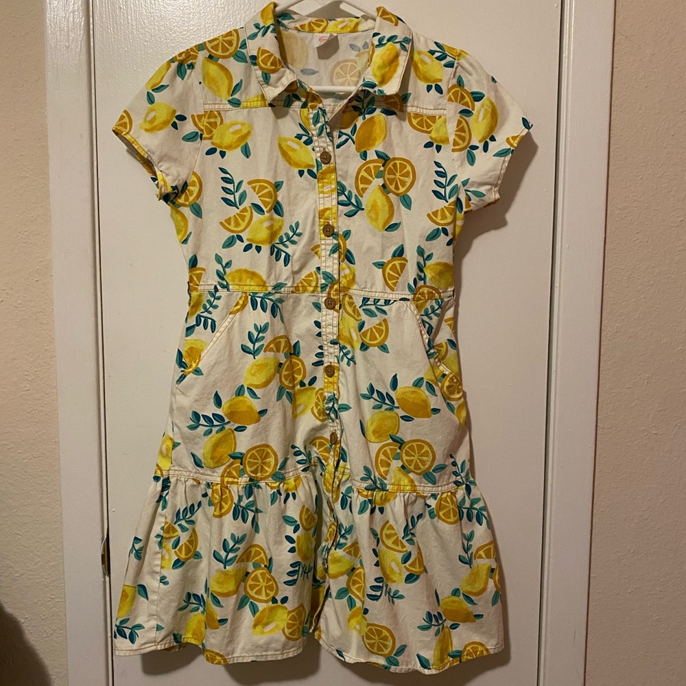 Wonder Nation Lemon Print Shirtwaist Dress - Size XL - Pockets